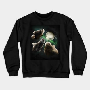 3 Cow Moon, Wolf Cows, Wolves Howling Crewneck Sweatshirt